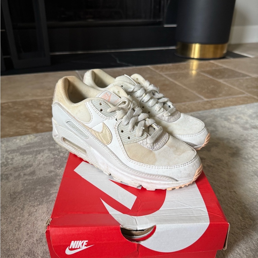 Nike AirMax Women's Cream and White Sneakers
